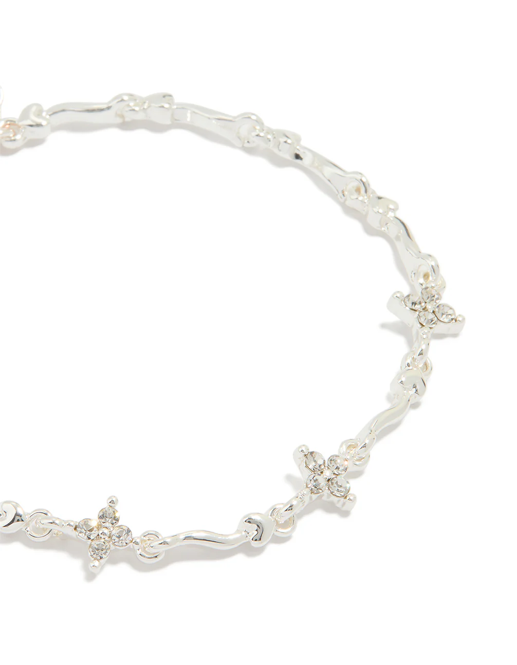 Silver Plated Winding Mini Flower Bracelet - Image 2