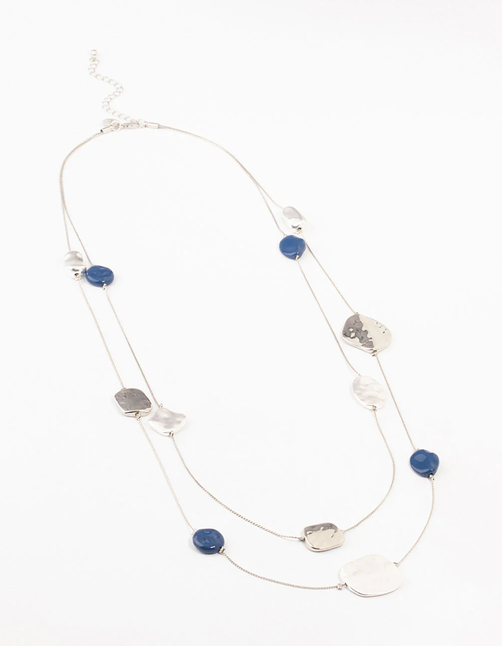 Silver Round Circle Layered Necklaced - Image 2