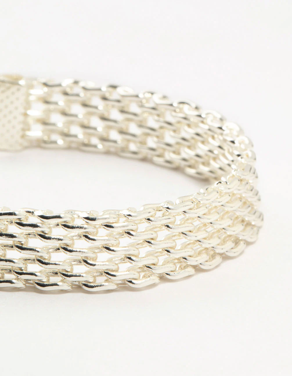 Silver Plated Brass Skinny Mesh Link Bracelet - Image 2