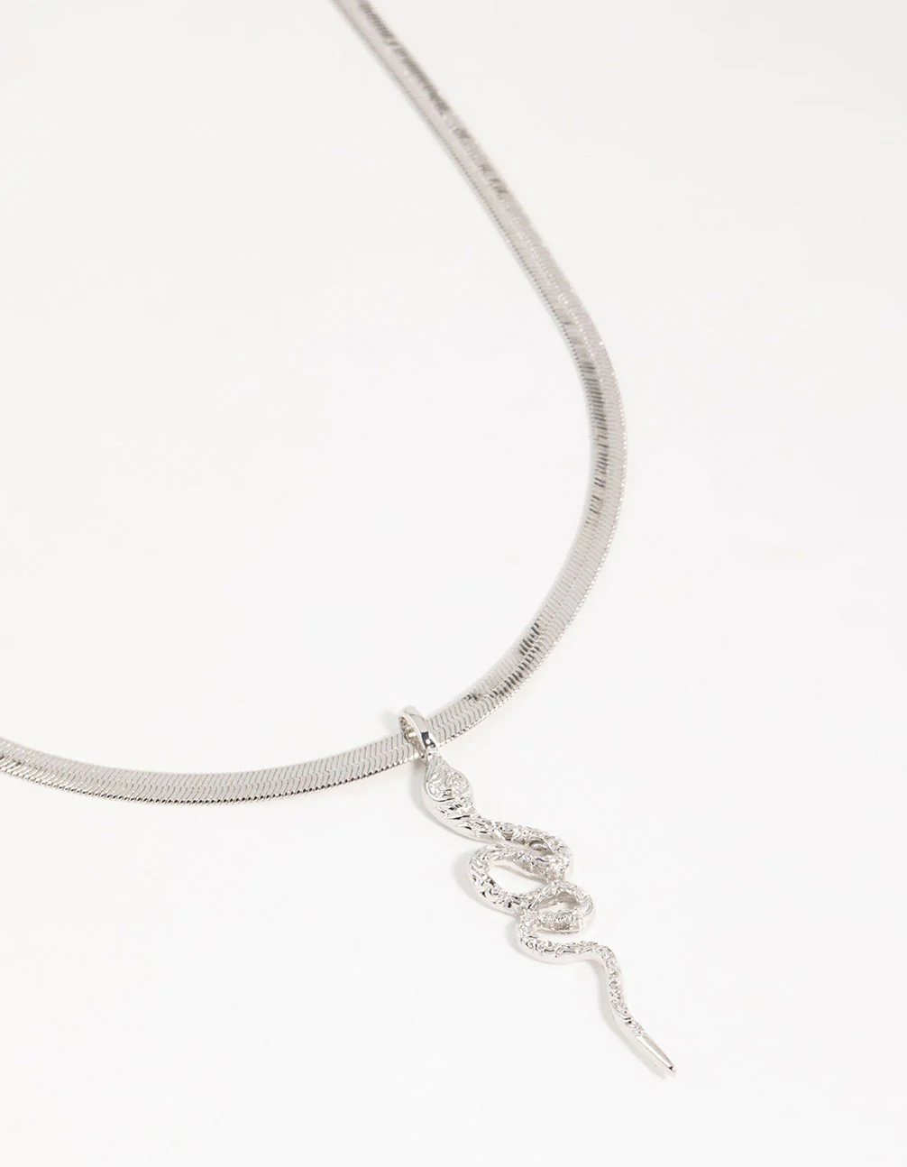 Silver Snake Pendant Necklace