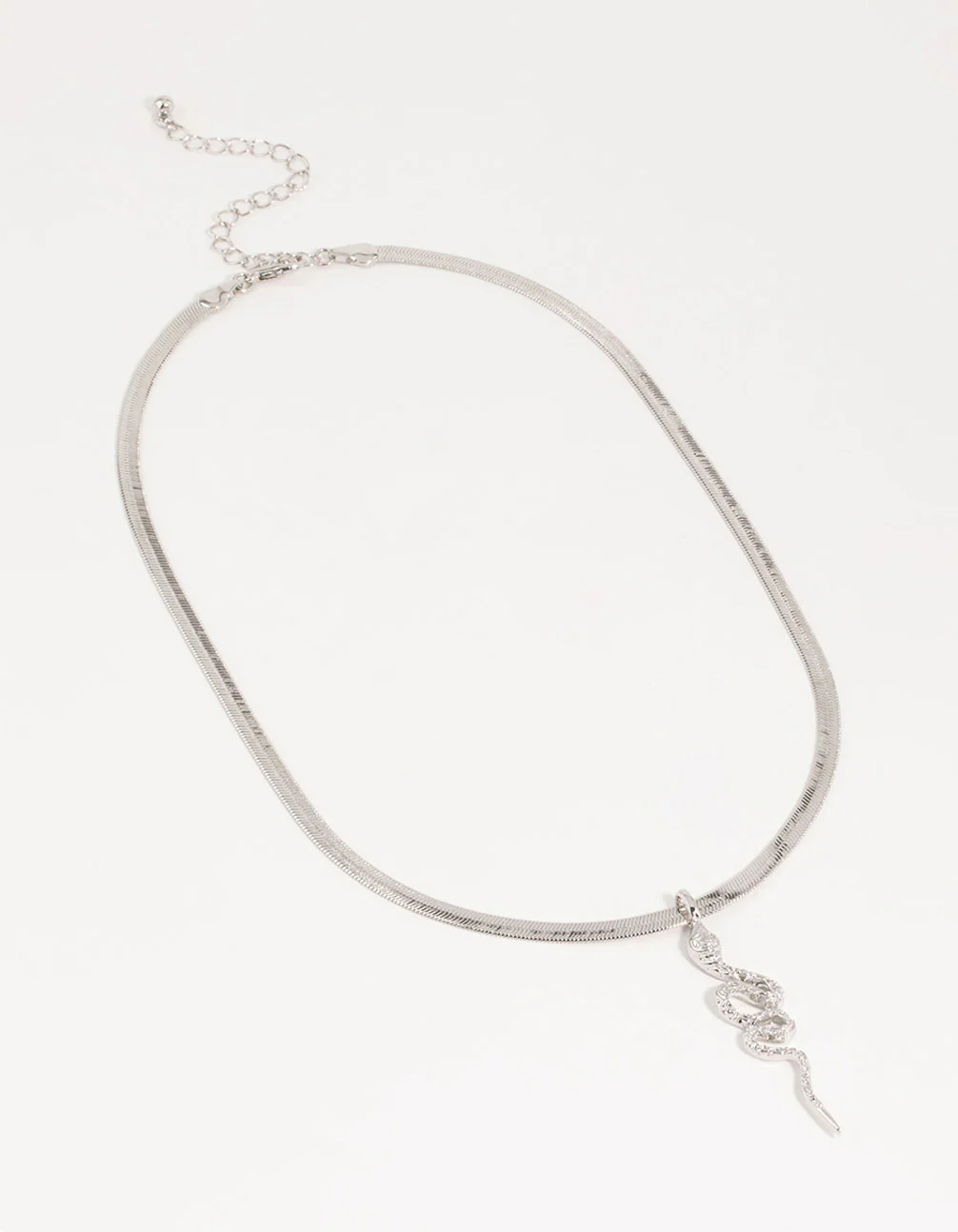 Silver Snake Pendant Necklace - Image 4