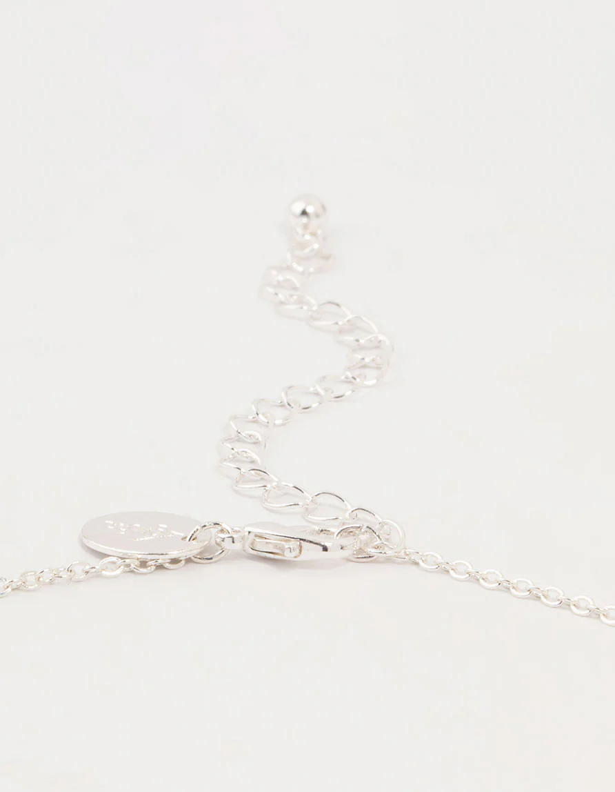Silver Diamante Bow Station Necklace - Image 5