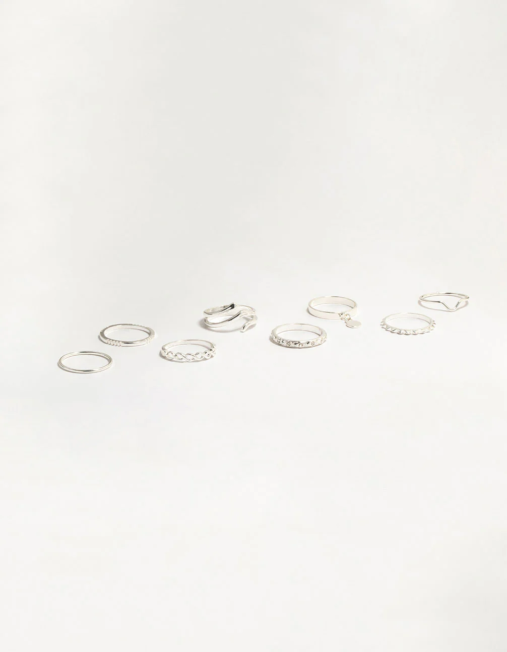 Silver Swirl Mixed Stacking Rings - Image 4