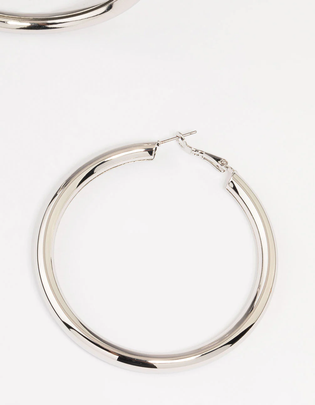 Silver Tube Hoop Earrings - Image 5