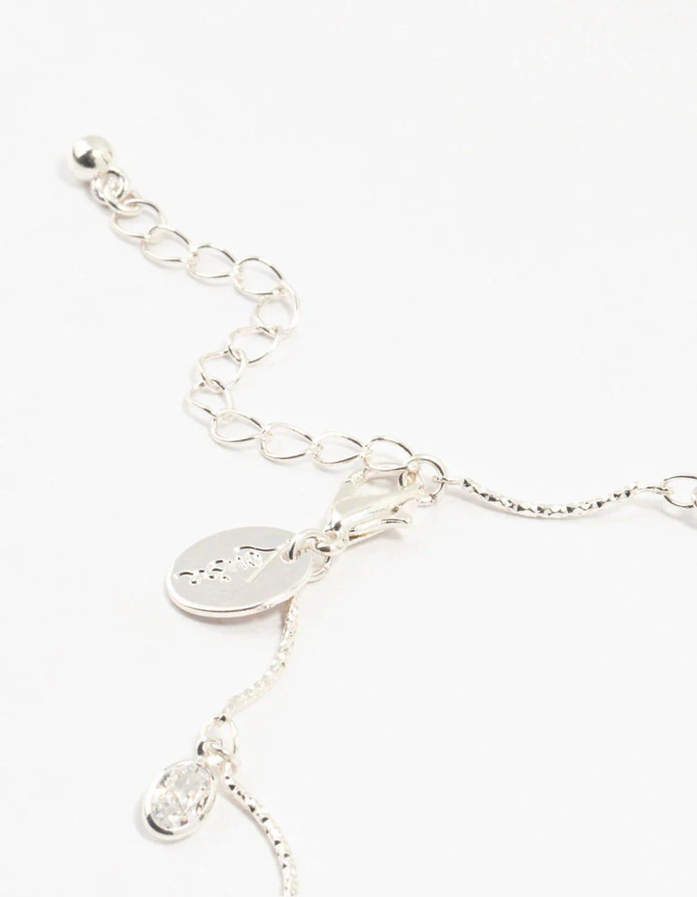 Silver Plated Brass Vine Crystal Charm Bracelet - Image 3
