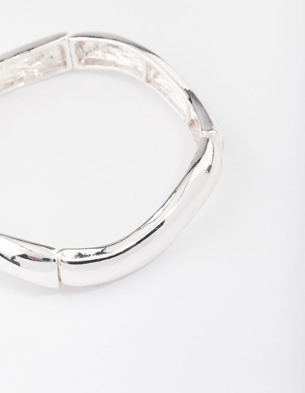 Silver Wavy Stretch Bracelet - Image 2