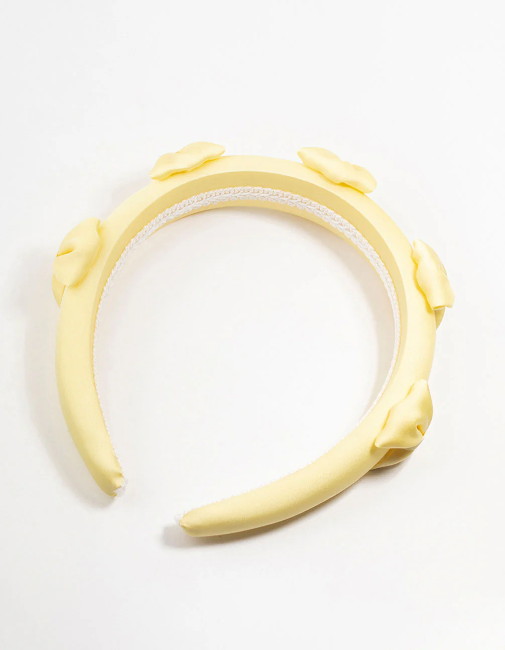 Small Lemon Puffy Bow Headband - Image 3