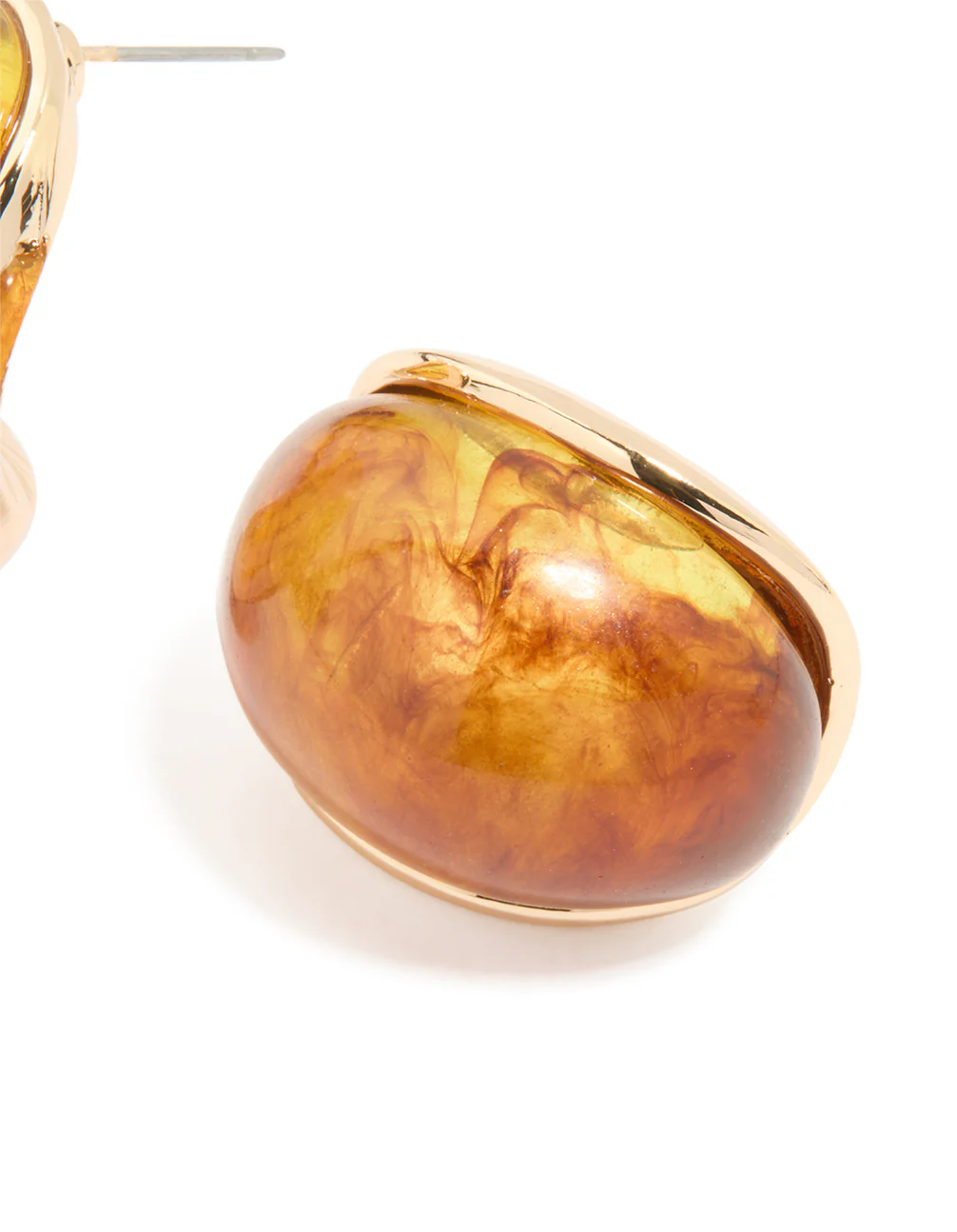 Smoky Acrylic Oval Stud Earrings - Image 3