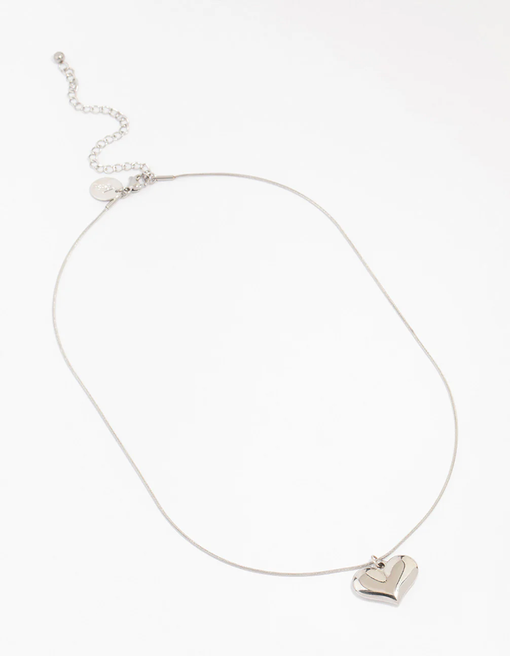 Waterproof Stainless Steel Classic Puff Heart Necklace - Image 4