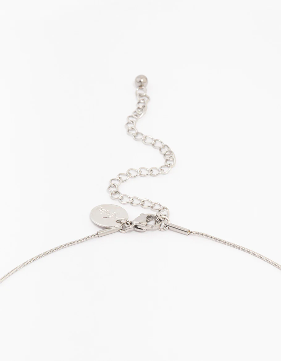 Waterproof Stainless Steel Classic Puff Heart Necklace - Image 5