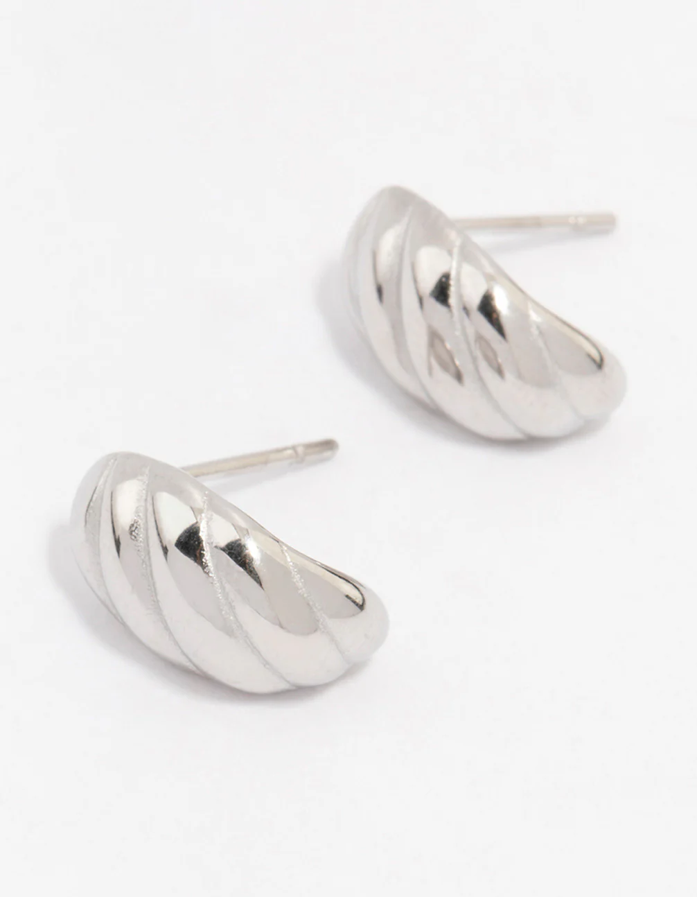 Waterproof Stainless Steel Croissant Stud Earrings