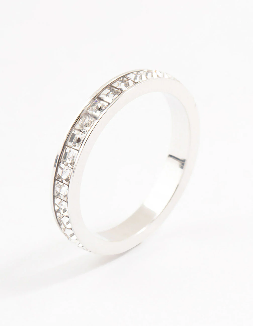 Waterproof Stainless Steel Cubic Zirconia Band Ring - Image 2