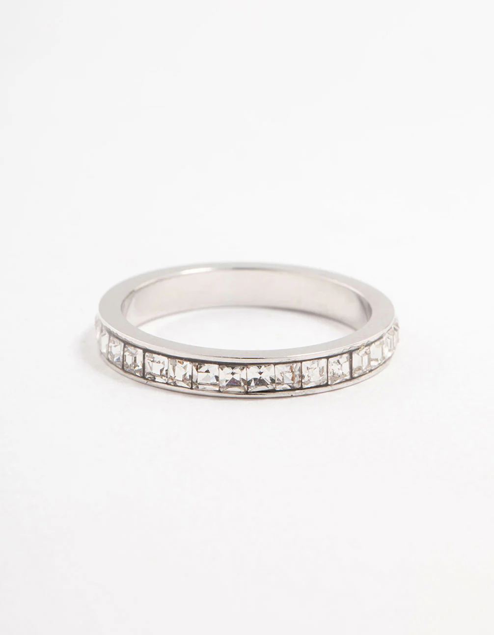 Waterproof Stainless Steel Cubic Zirconia Band Ring - Image 3