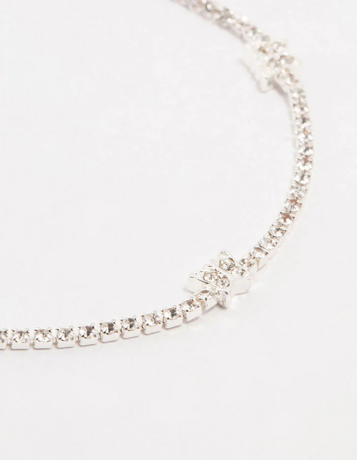 Station Czech Bohemia Crystal Butterfly Silver Toggle Bracelet - Image 2