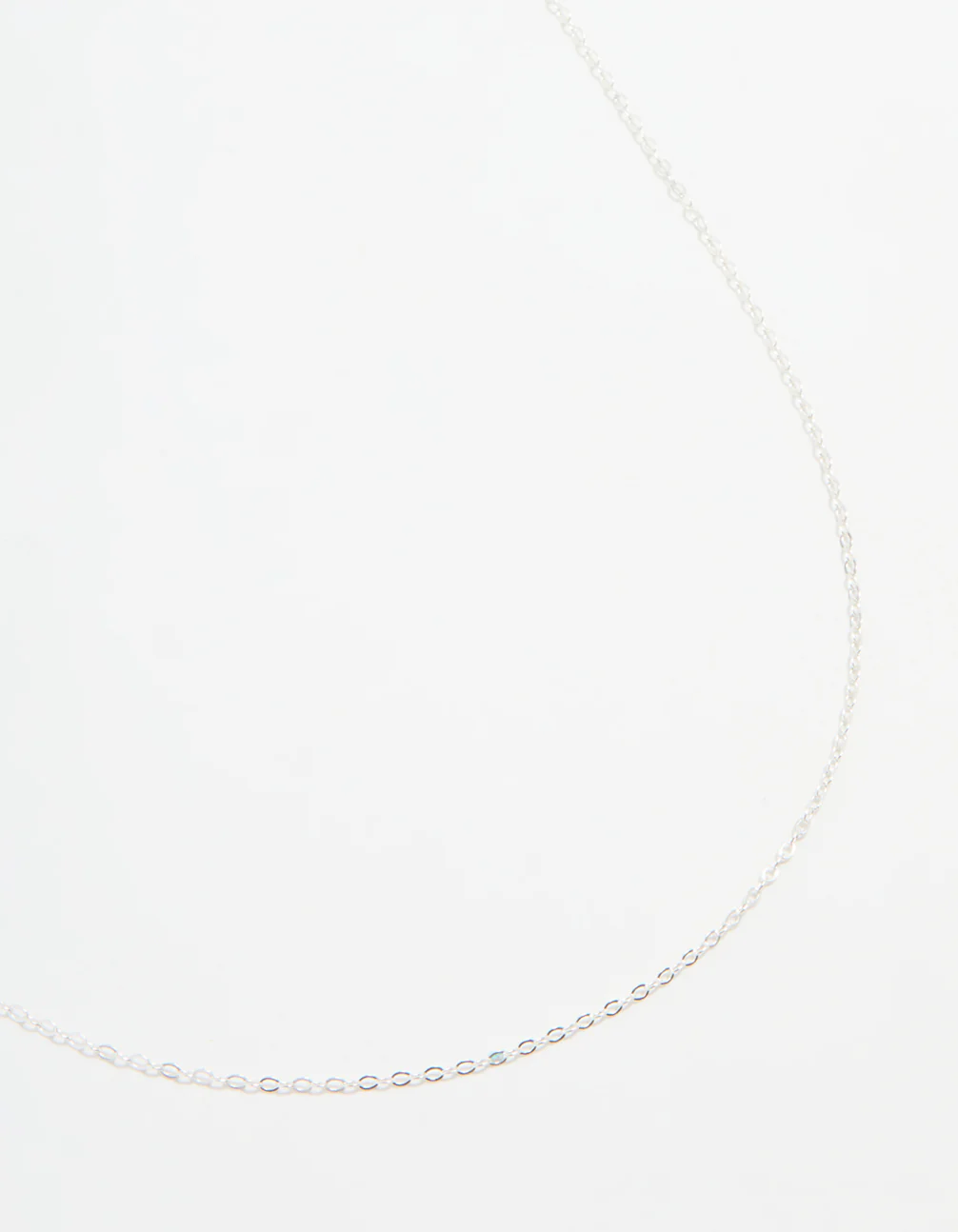 Sterling Silver Adjustable Plain Chain Necklace