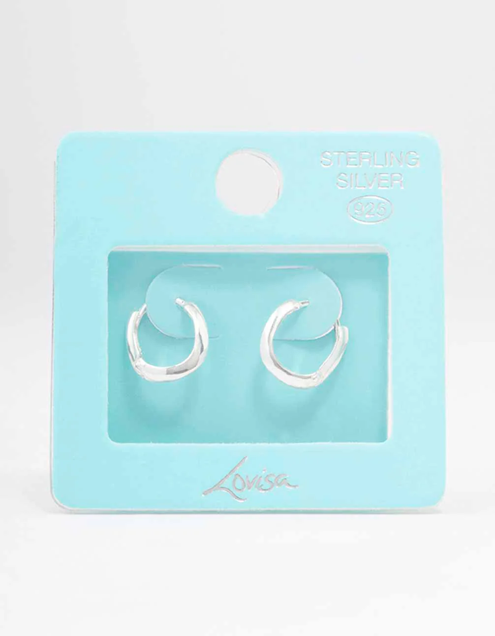 Sterling Silver Chubby Hoop Earrings - Image 3