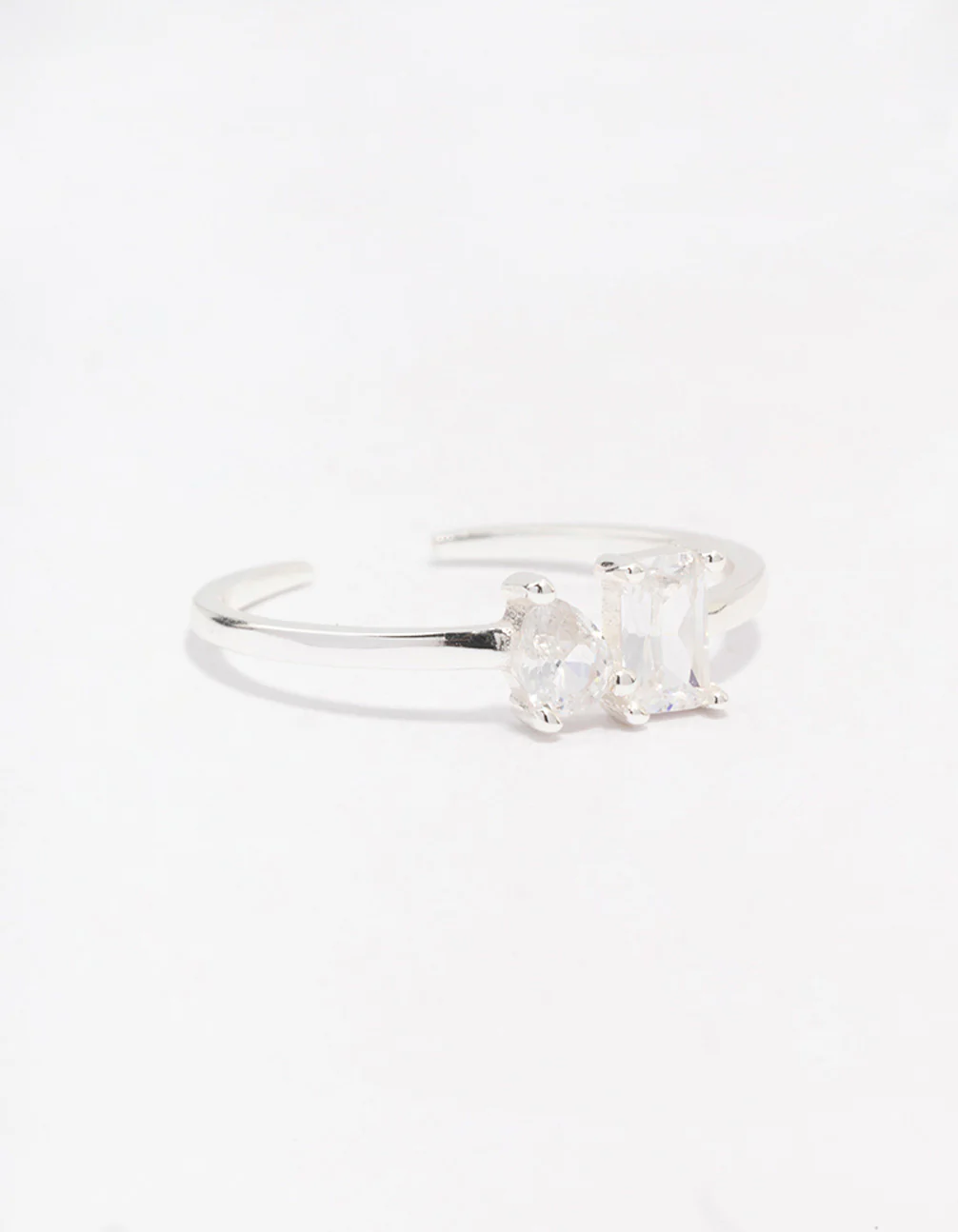 Sterling Silver Cubic Zirconia Adjustable Ring