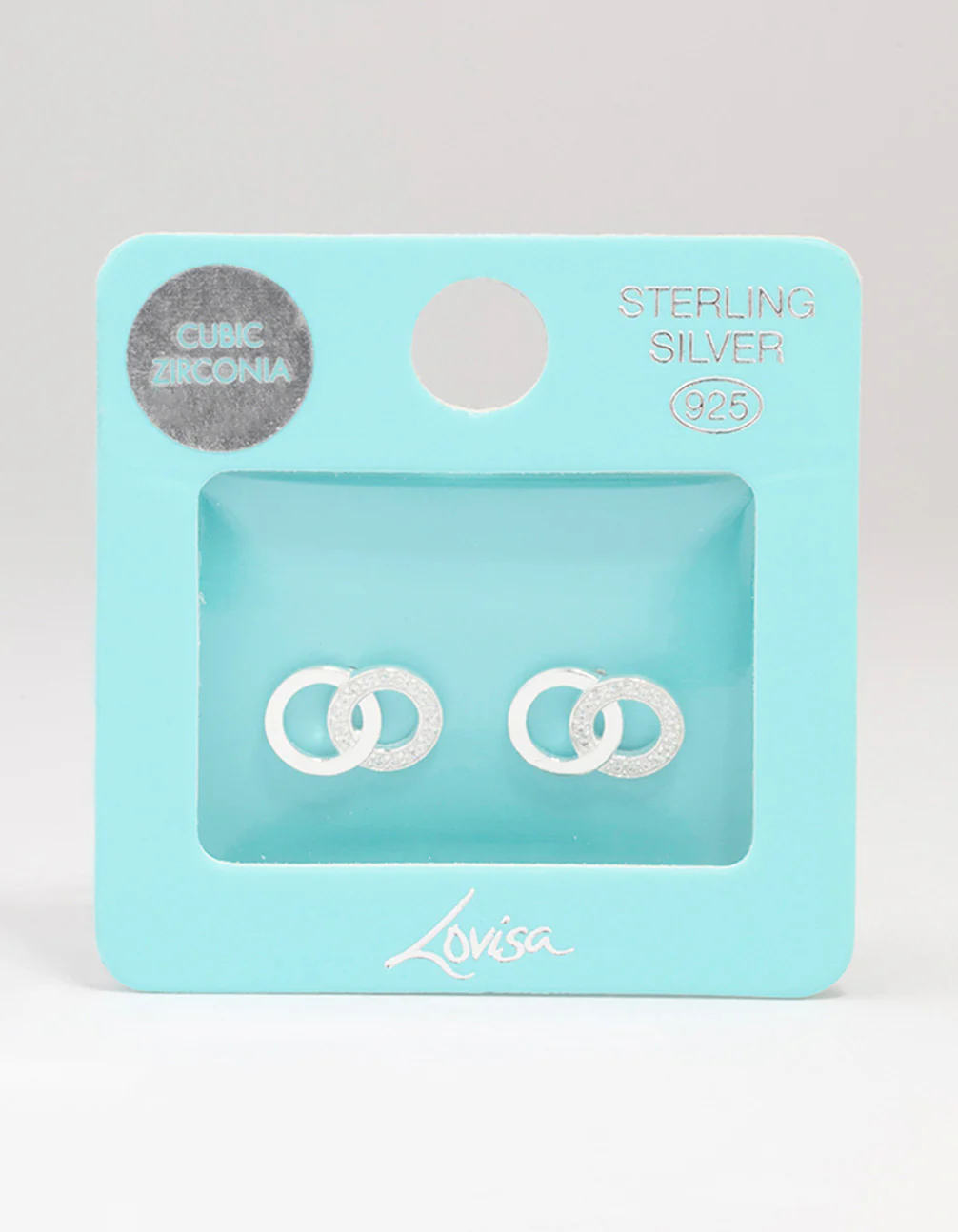 Sterling Silver Cubic Zirconia Circular Stud Earrings - Image 3