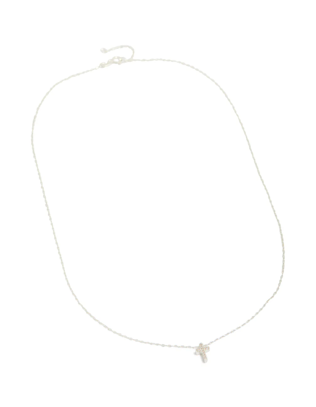 Sterling Silver Cubic Zirconia Cross Pendant Necklace - Image 4