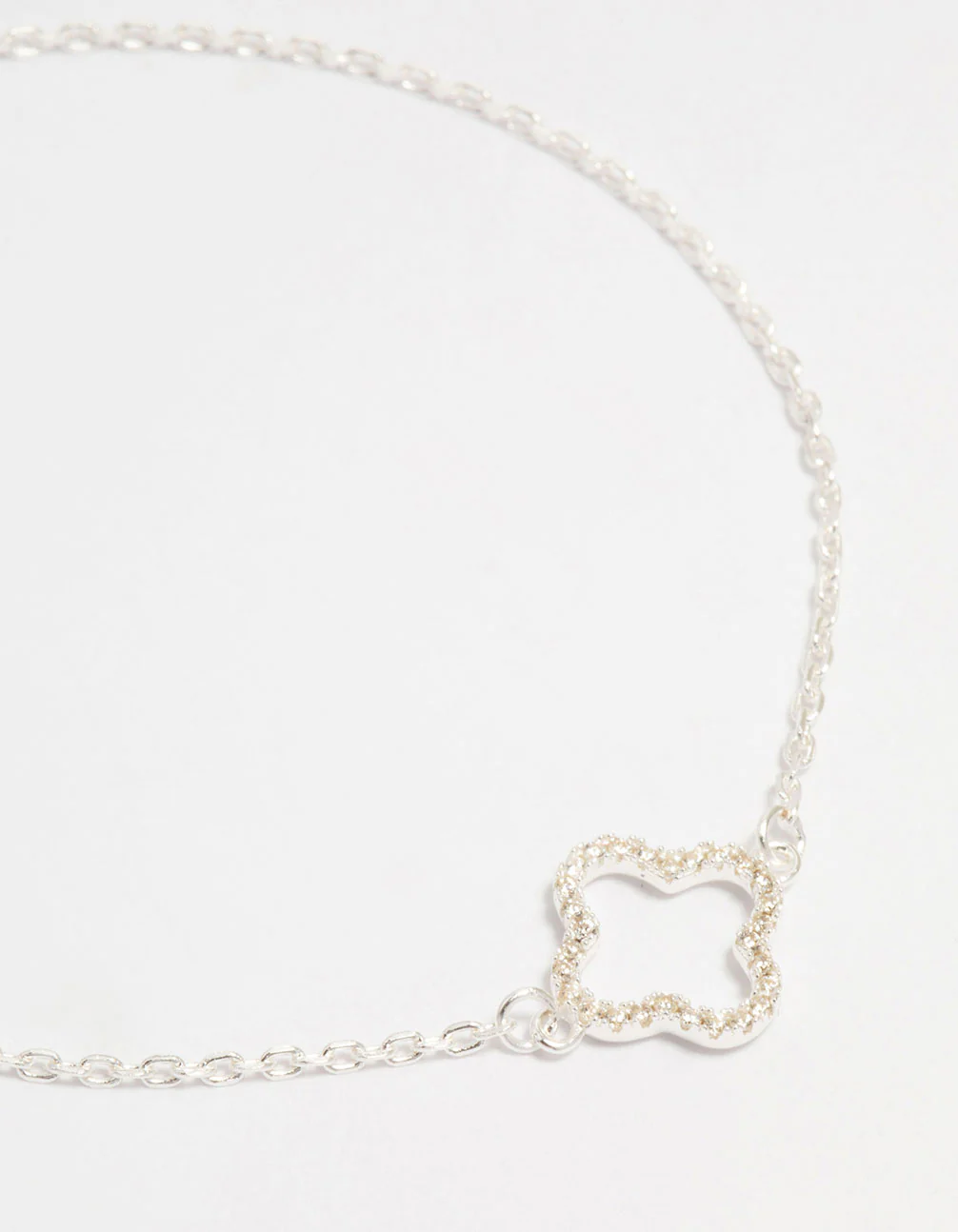 Sterling Silver Cubic Zirconia Flower Bracelet - Image 2