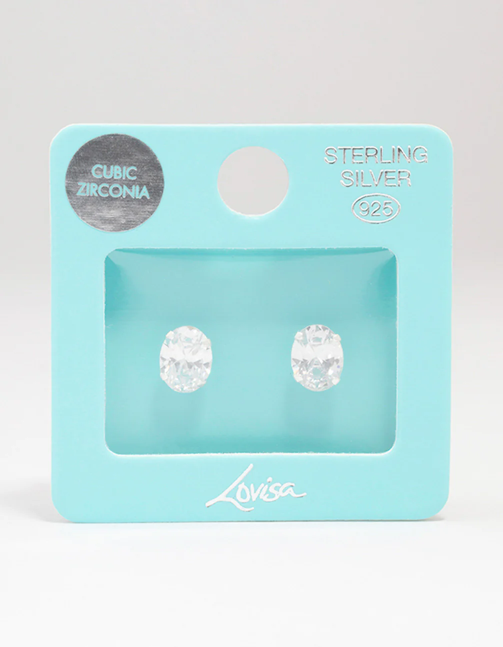 Sterling Silver Cubic Zirconia Large Oval Stud Earrings - Image 3
