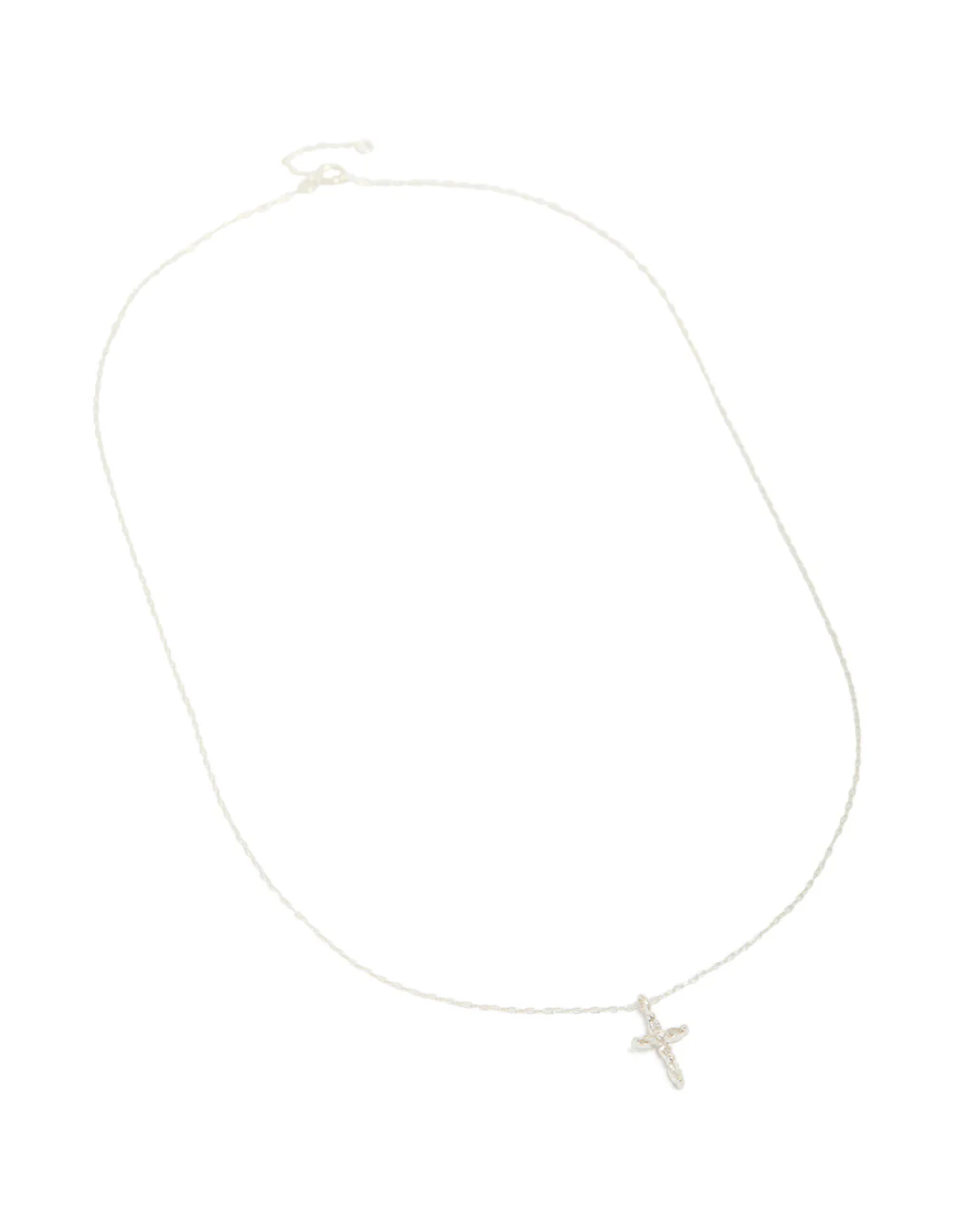 Sterling Silver Cubic Zirconia Marquise Cross Necklace - Image 4