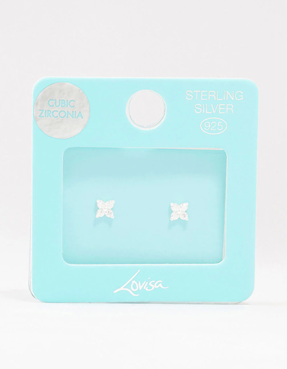 Sterling Silver Cubic Zirconia Micro Flower Stud Earrings - Image 3