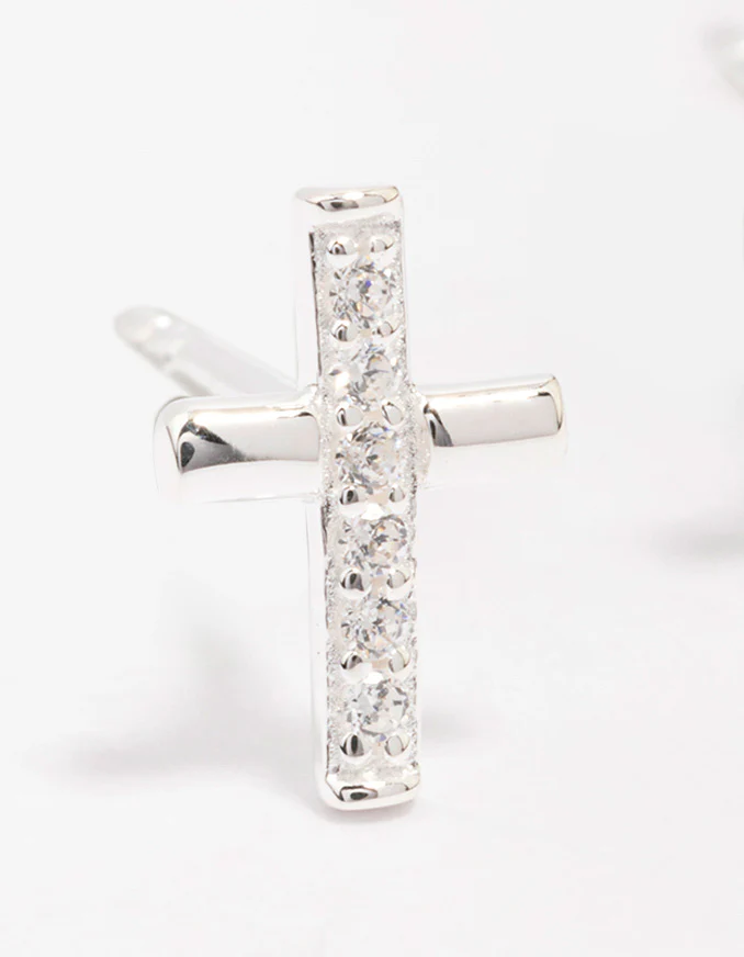 Sterling Silver Cubic Zirconia Stud Earrings - Image 2