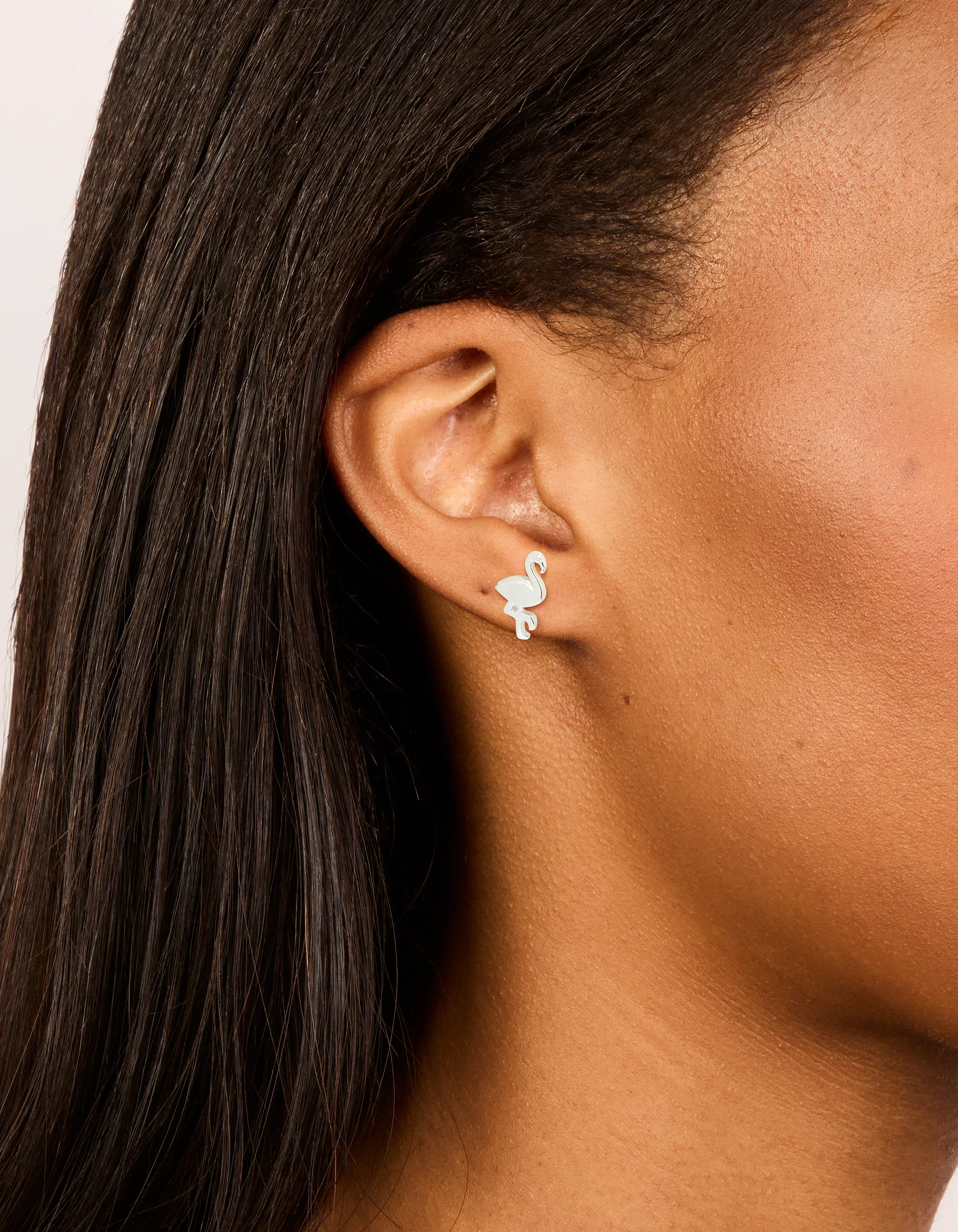 Sterling Silver Flamingo Stud Earrings - Image 2