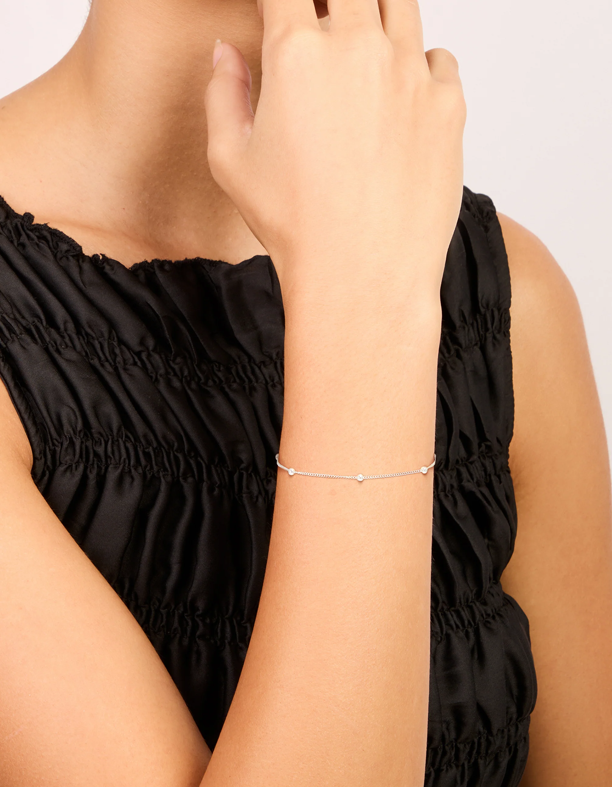 Sterling Silver Large Station Bracelet - Image 2