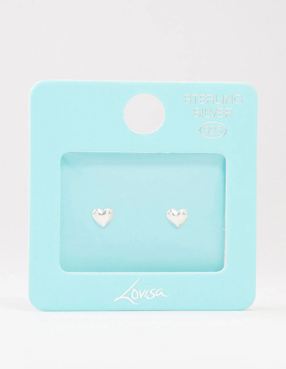 Sterling Silver Mini Puff Heart Stud Earrings - Image 3