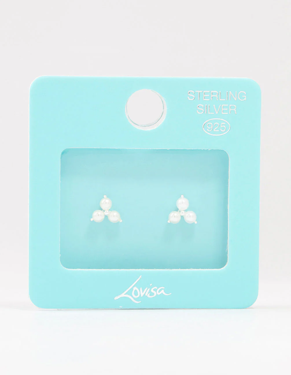 Sterling Silver Pearl Trio Stud Earrings - Image 3