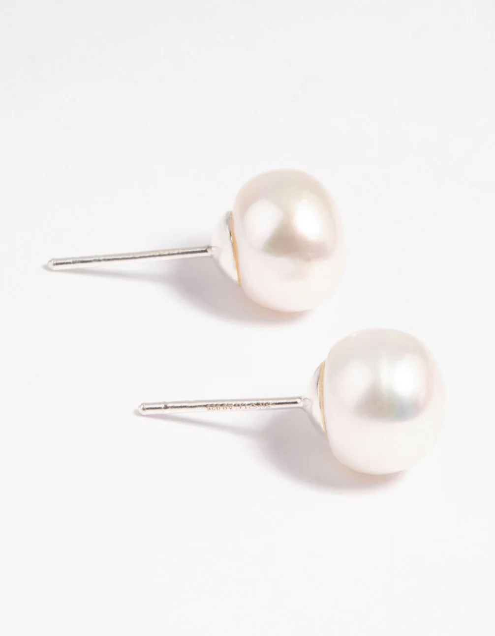 Sterling Silver Freshwater Pearl 10mm Stud Earrings - Image 2