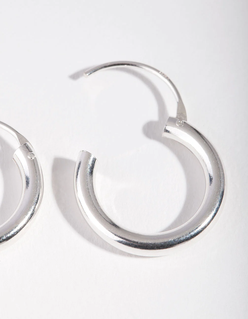 Sterling Silver 18mm Chubby Hoop Earrings - Image 2