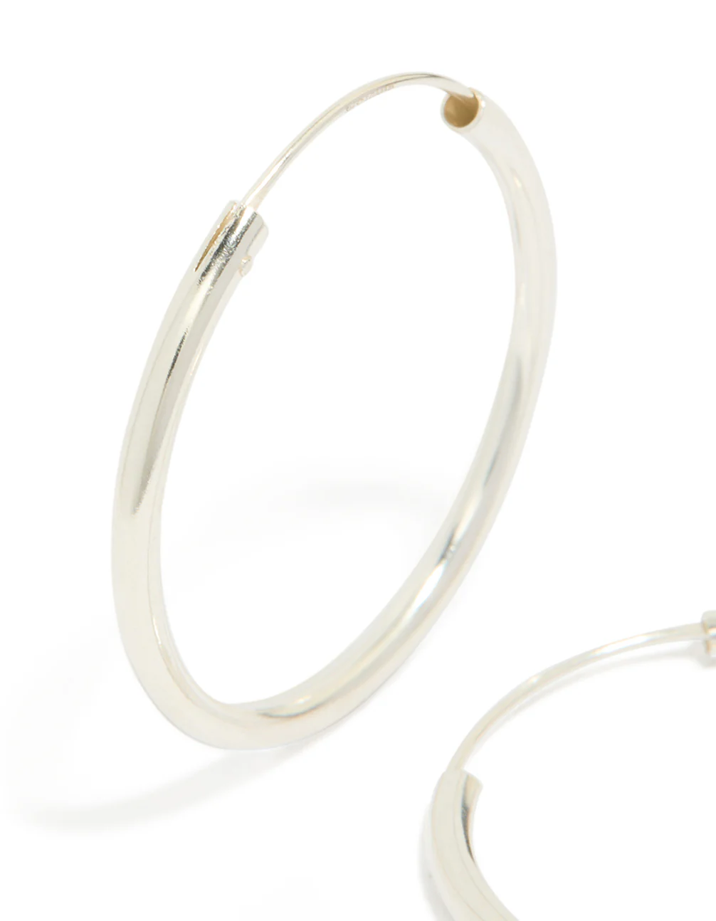 Sterling Silver Thick Hoop Earrings 30MM - Image 4