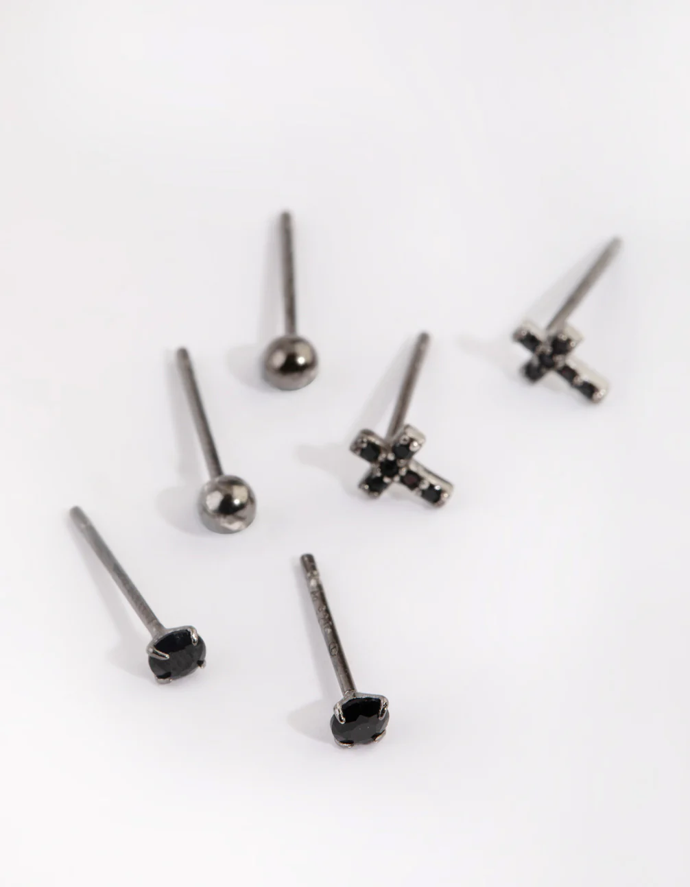 Sterling Silver Cross & Diamante Stud Earring Pack - Image 2