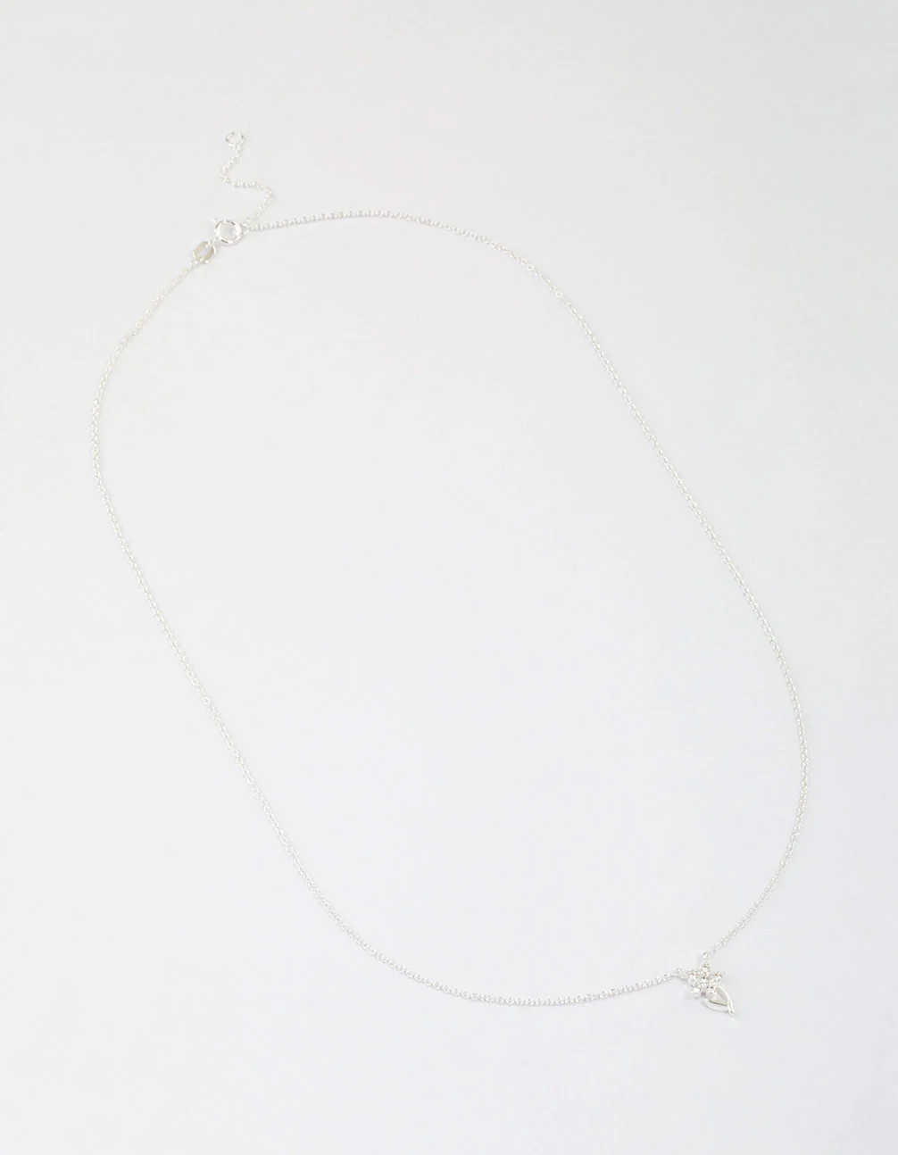 Sterling Silver Cubic Zirconia Stem Necklace - Image 2