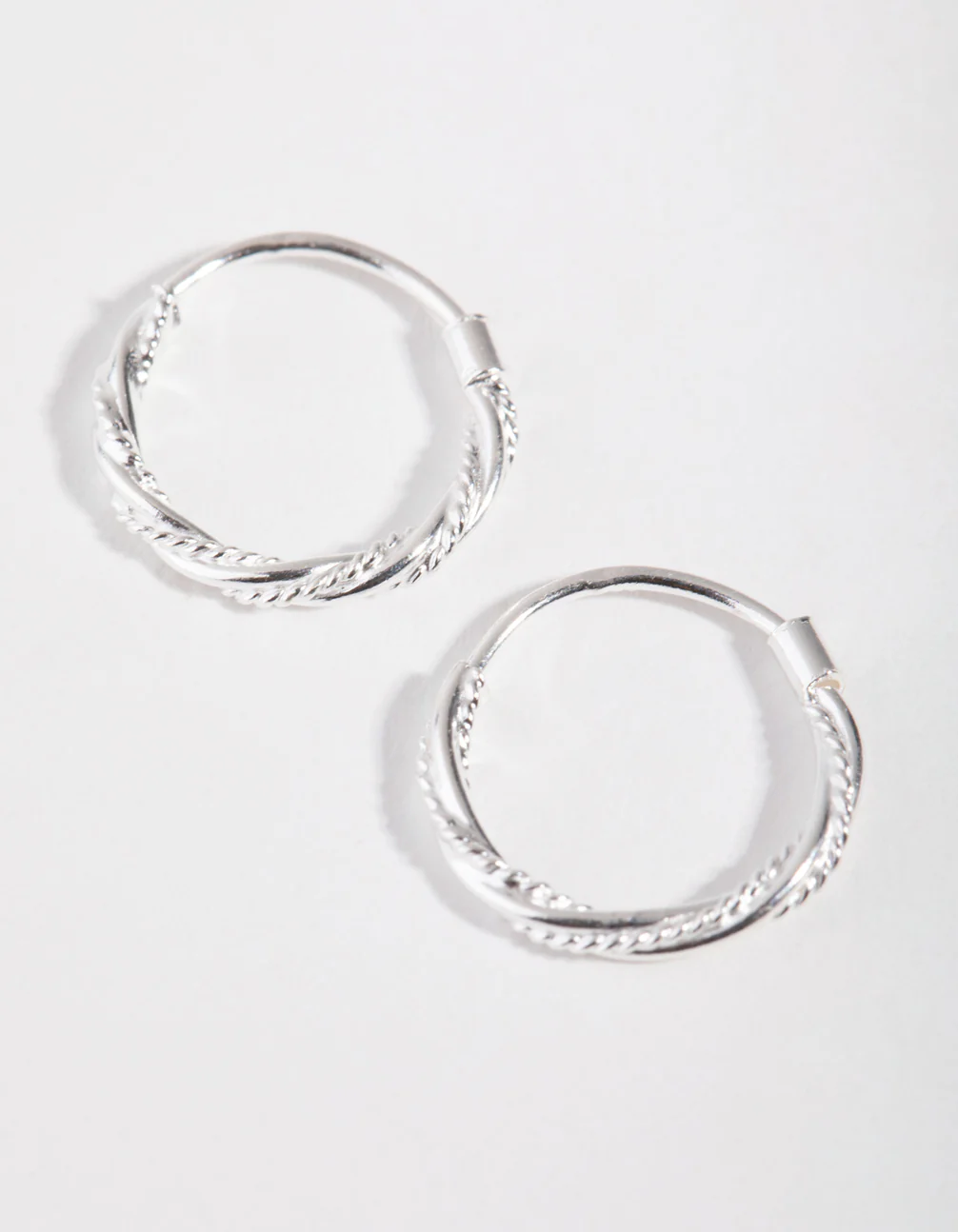 Sterling Silver Rope Twist Hoop Earrings