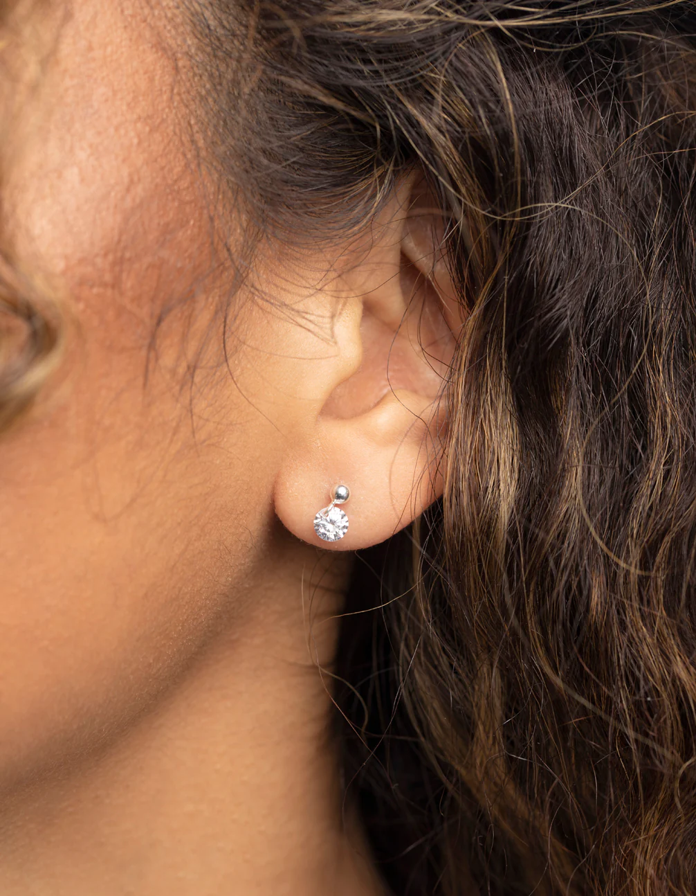 Sterling Silver Crystal Stud Earrings - Image 2