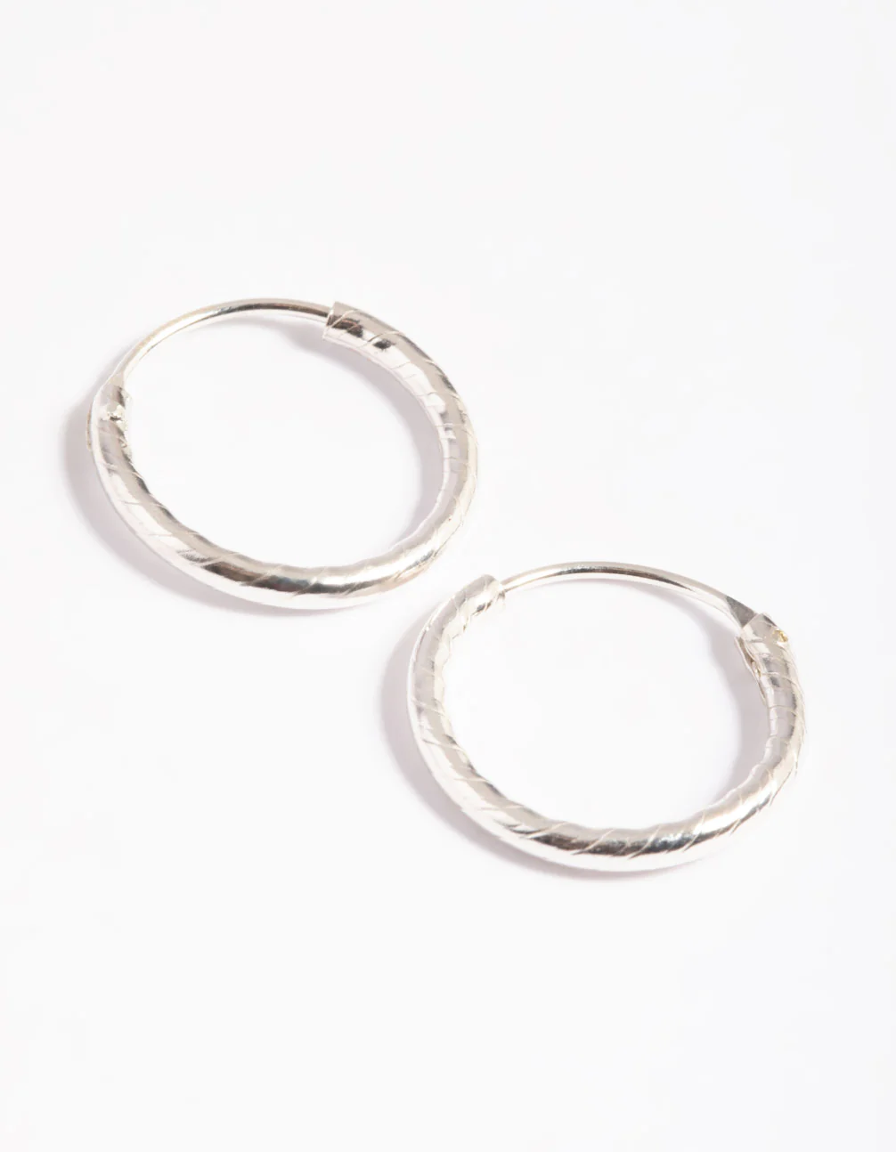 Sterling Silver Twisted Rope Hoop Earrings - Image 2