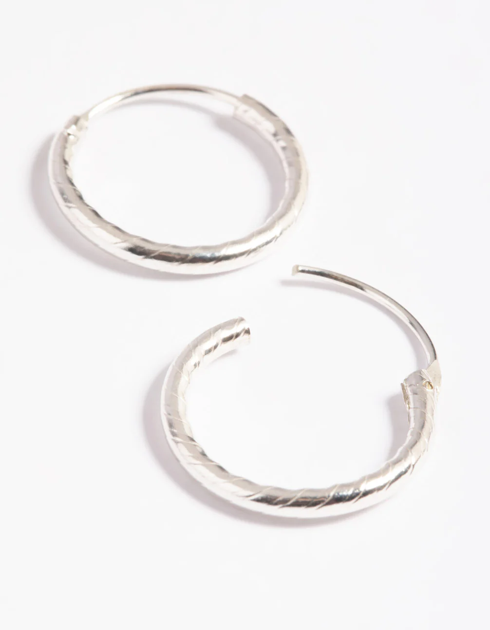 Sterling Silver Twisted Rope Hoop Earrings - Image 6