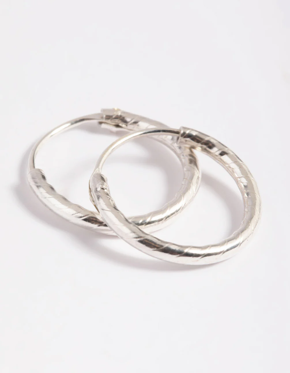 Sterling Silver Twisted Rope Hoop Earrings - Image 7