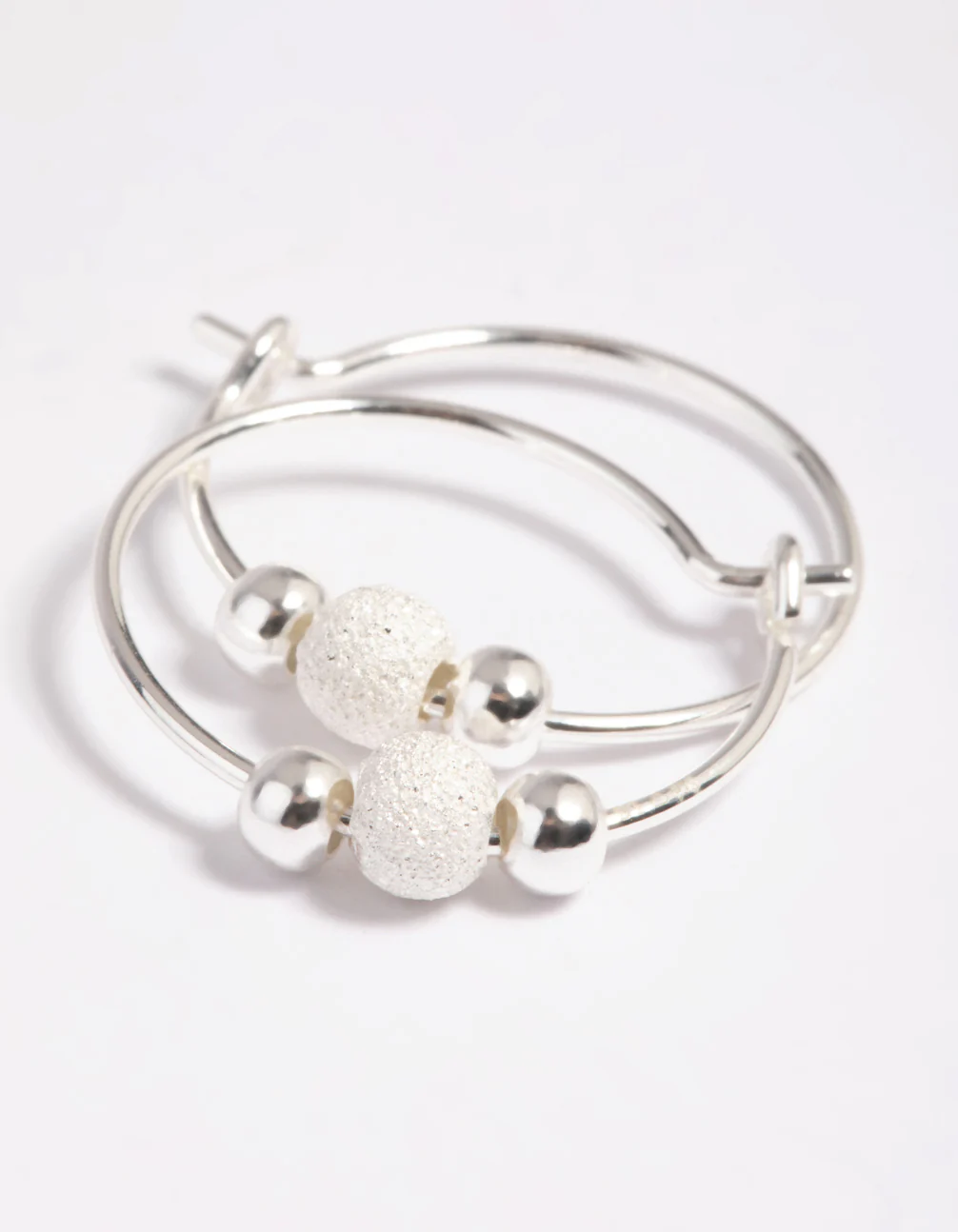 Sterling Silver Ball Hoop Earrings - Image 3