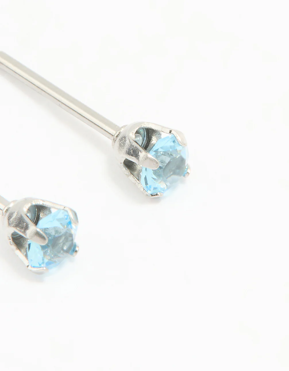 Surgical Steel Blue Crystal Piercing Stud 3mm - Image 3