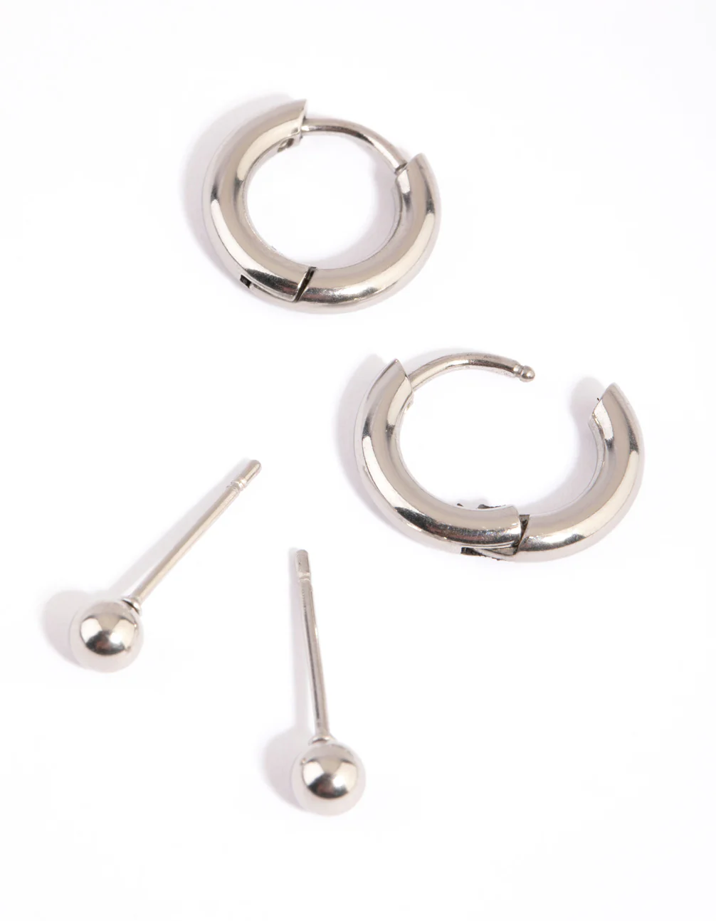 Surgical Steel Stud & Huggie Earring Set - Image 2