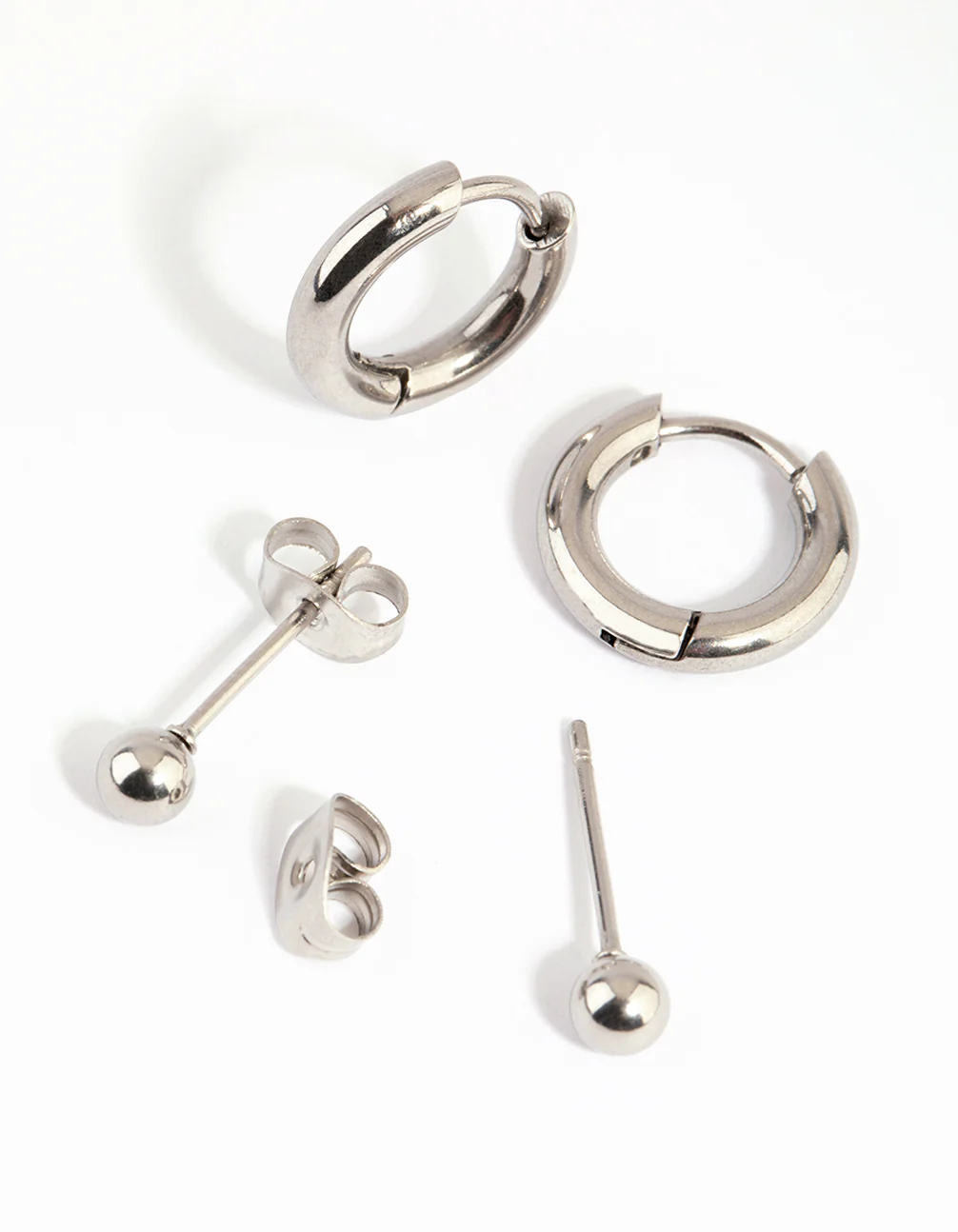 Surgical Steel Stud & Huggie Earring Set - Image 3