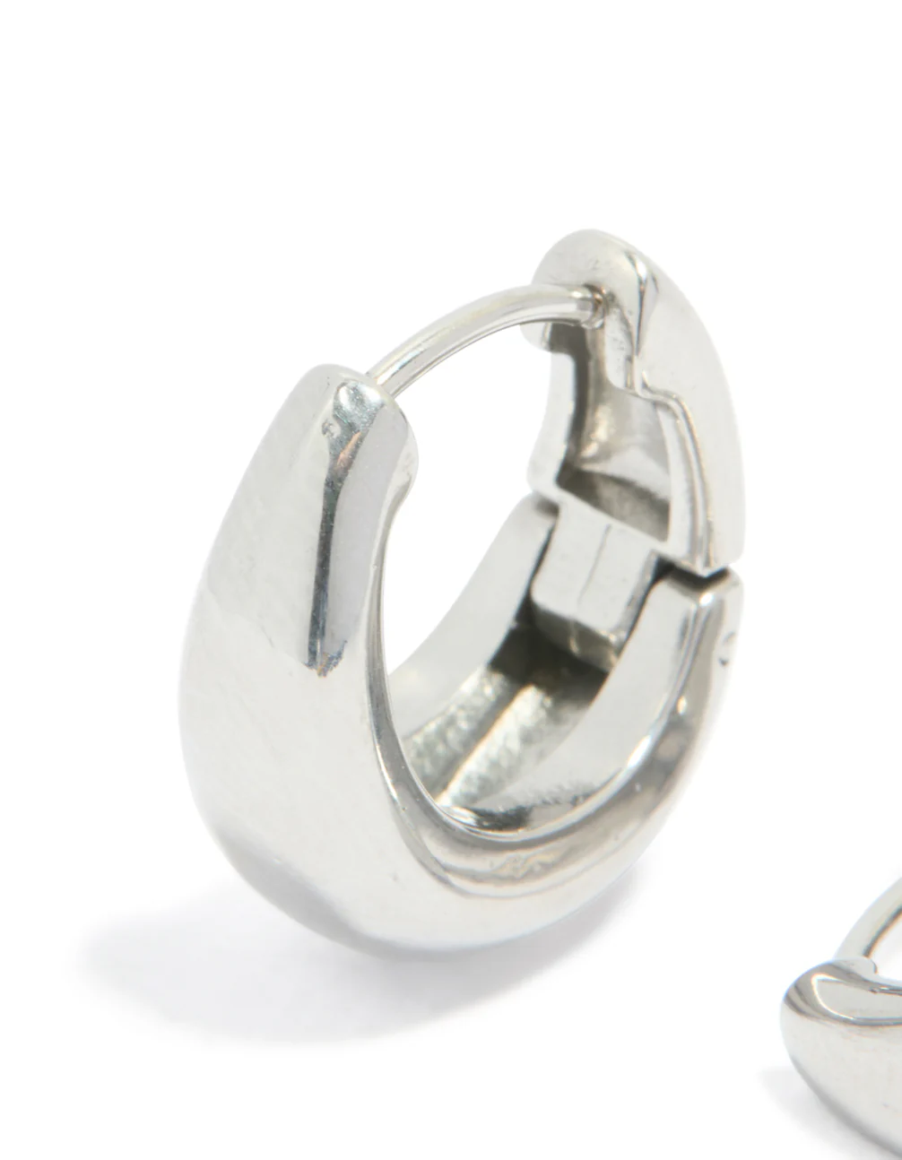 Surgical Steel Bold Oval Hoop Earrings - Image 4