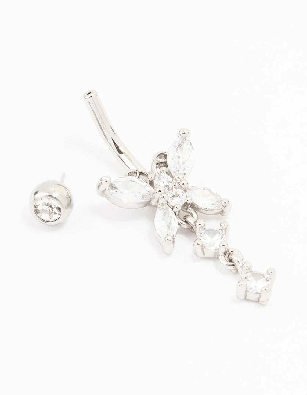 Surgical Steel Butterfly Crystal Belly Piercing - Image 2