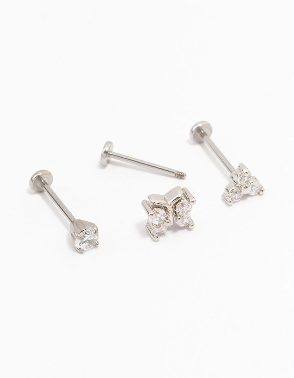 Surgical Steel Butterfly Flat Back Earrings 3-Pack - Image 2