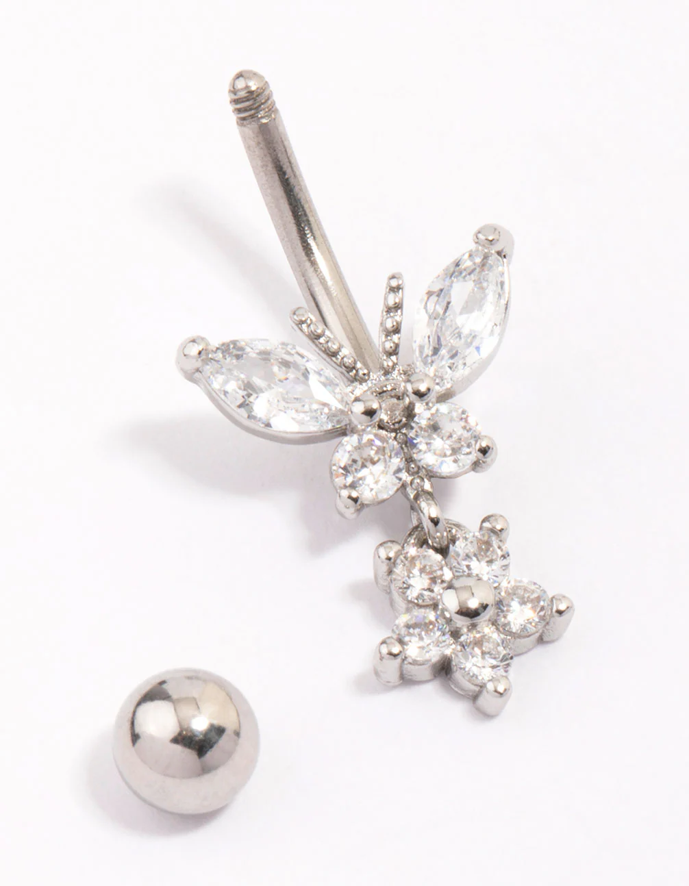 Surgical Steel Butterfly & Flower Belly Piercing - Image 2